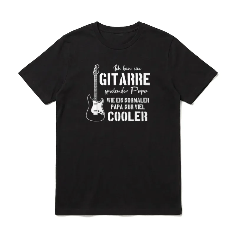 Cooler Papa Gitarren Spruch T-Shirt – Klassisches T-Shirt in Schwarz