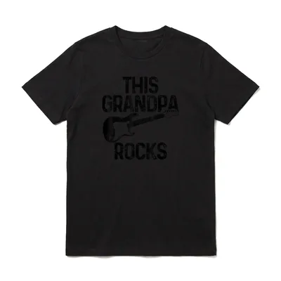 Gitarre This Grandpa Rocks T-Shirt – Klassisches T-Shirt in Schwarz
