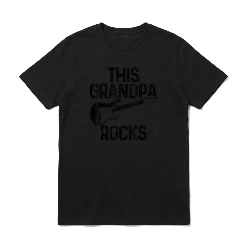 Gitarre This Grandpa Rocks T-Shirt – Klassisches T-Shirt in Schwarz