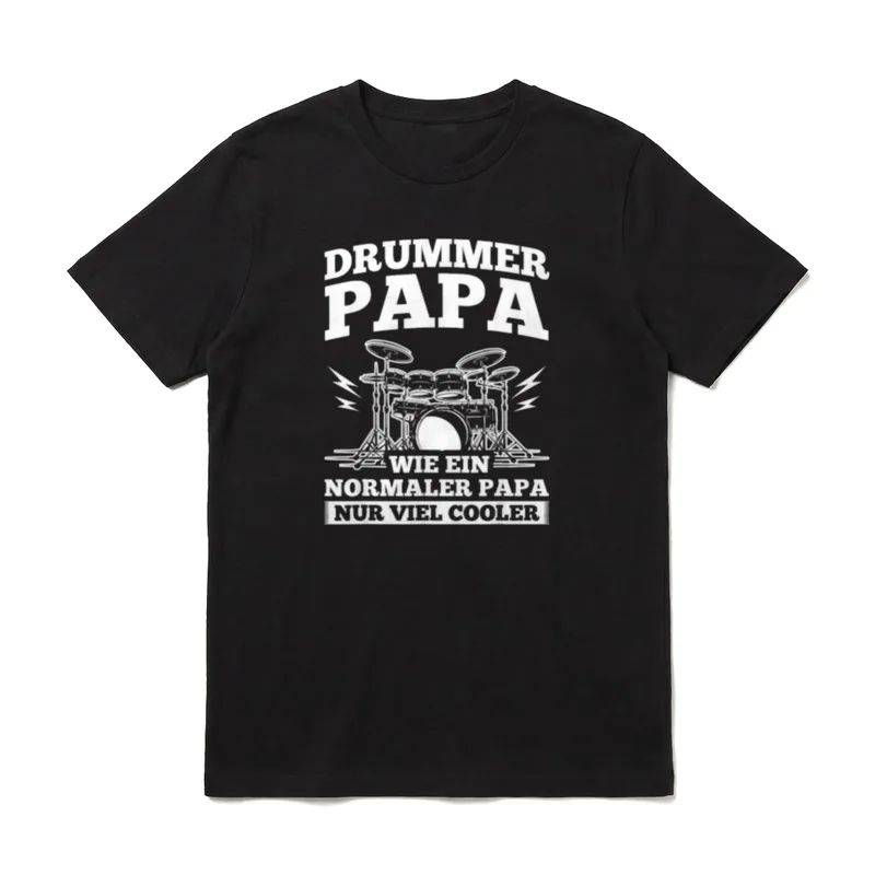 Drummer Papa Viel Cooler T-Shirt – Klassisches T-Shirt in Schwarz