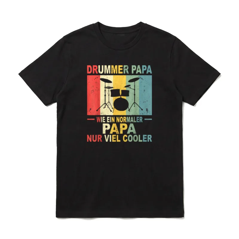 Drummer Papa Vatertag Bester T-Shirt – Klassisches T-Shirt in Schwarz