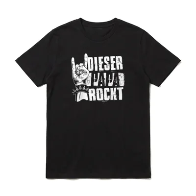 Dieser Papa Rockt Heavy T-Shirt – Klassisches T-Shirt in Schwarz
