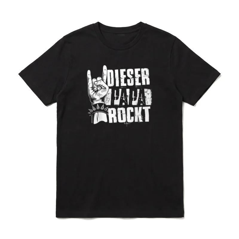 Dieser Papa Rockt Heavy T-Shirt – Klassisches T-Shirt in Schwarz