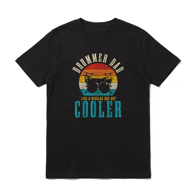 Drummer Dad Lustig Vintage T-Shirt – Klassisches T-Shirt in Schwarz