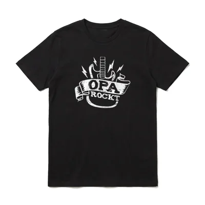 Opa Rockt Gitarre Hardrock T-Shirt – Klassisches T-Shirt in Schwarz