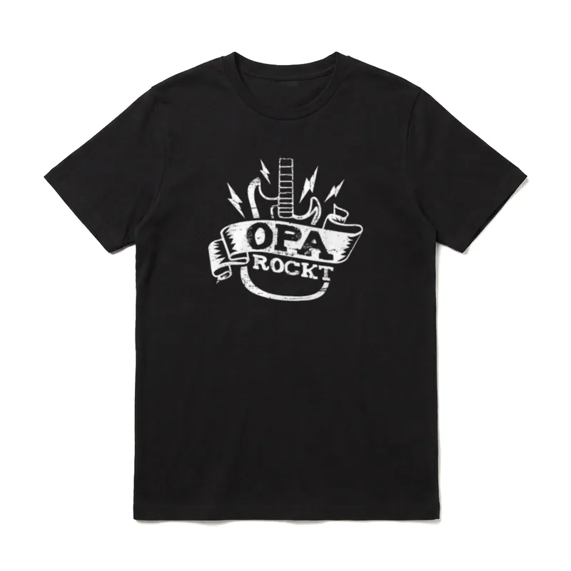 Opa Rockt Gitarre Hardrock T-Shirt – Klassisches T-Shirt in Schwarz