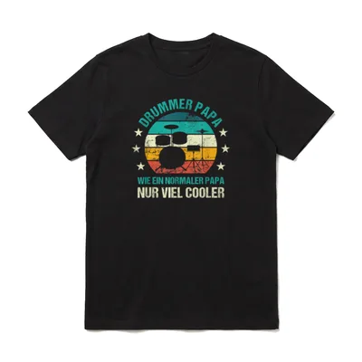 Drummer Papa Schlagzeuger Vater T-Shirt – Klassisches T-Shirt in Schwarz