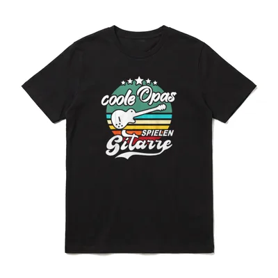Gitarre Opa Gitarrenspieler Musiker T-Shirt – Klassisches T-Shirt in Schwarz