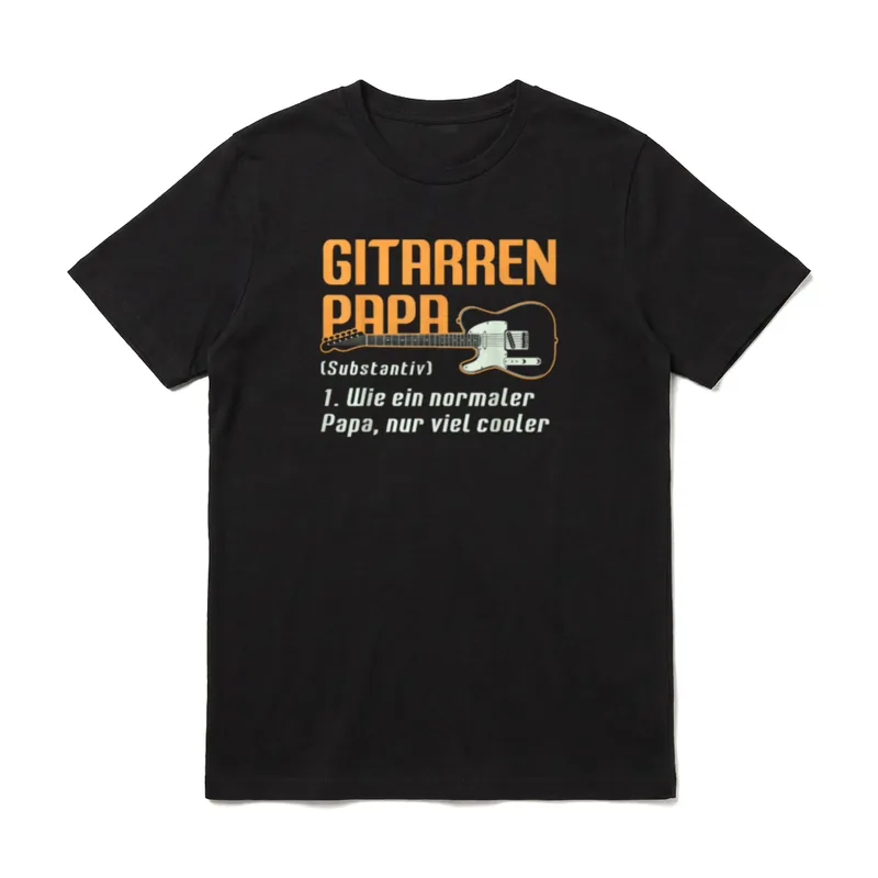 Gitarren Papa Lustiges Vatertag T-Shirt – Klassisches T-Shirt in Schwarz
