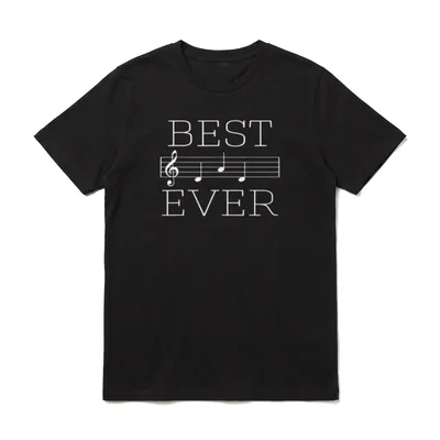 Musiker Best Dad Ever Notensystem T-Shirt – Klassisches T-Shirt in Schwarz