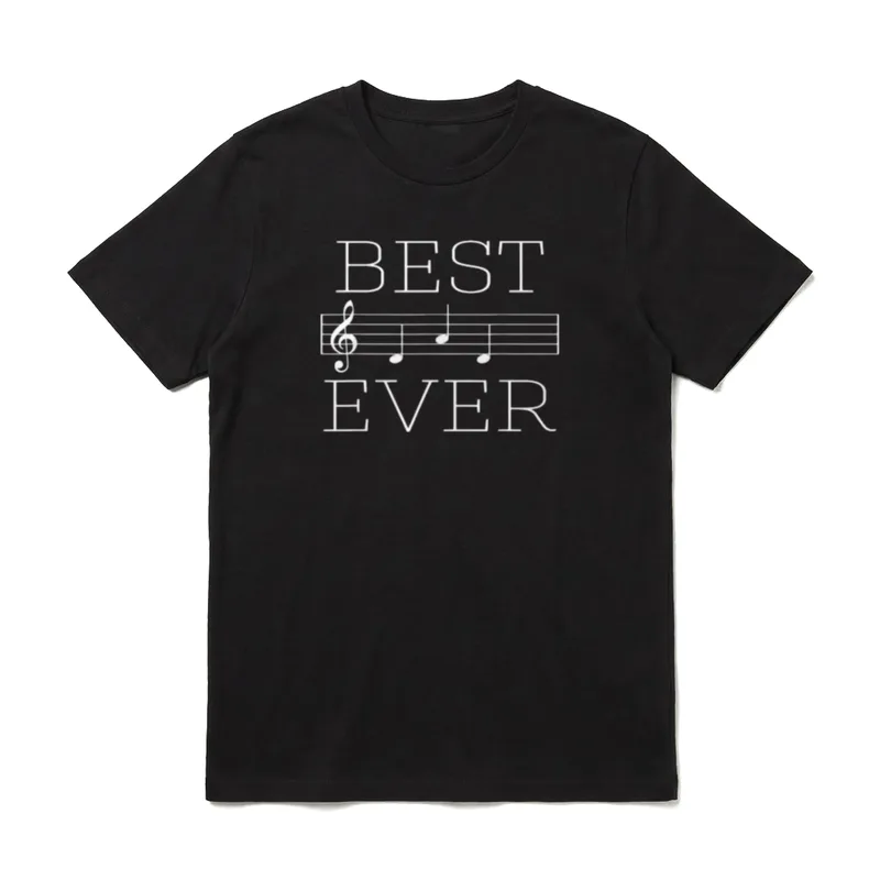 Musiker Best Dad Ever Notensystem T-Shirt – Klassisches T-Shirt in Schwarz