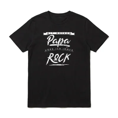 Mit meinem Papa höre T-Shirt – Klassisches T-Shirt in Schwarz