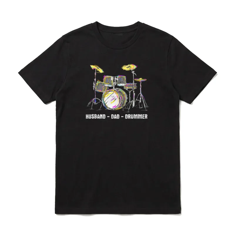 Husband Dad Drummer Proud T-Shirt – Klassisches T-Shirt in Schwarz