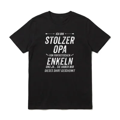Opa von Enkeln Lustiger T-Shirt – Spruch „Ich bin stolzer Opa von fantastischen Enkeln“ – Klassisches T-Shirt in Schwarz