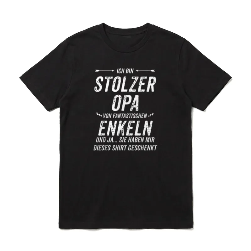 Opa von Enkeln Lustiger T-Shirt – Spruch „Ich bin stolzer Opa von fantastischen Enkeln“ – Klassisches T-Shirt in Schwarz