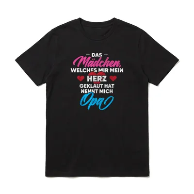 Großvater von Enkelin Lustiger T-Shirt – Klassisches T-Shirt in Schwarz