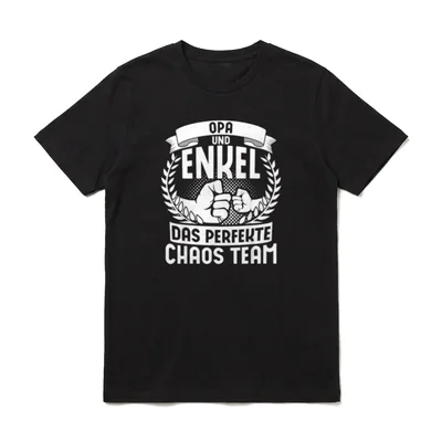 Spruch Opi Opa T-Shirt – Opa und Enkel das perfekte Chaos Team Fisting Motiv – Klassisches T-Shirt in Schwarz