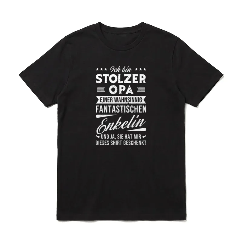 Ich bin stolzer Opa T-Shirt – Klassisches T-Shirt in Schwarz