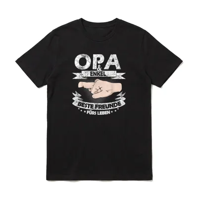 Beste Freunde fürs Leben T-Shirt – OPA ENKEL Beste Freunde fürs Leben Fingertipp Grafik – Klassisches T-Shirt in Schwarz