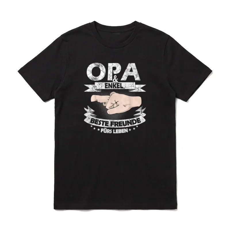 Beste Freunde fürs Leben T-Shirt – OPA ENKEL Beste Freunde fürs Leben Fingertipp Grafik – Klassisches T-Shirt in Schwarz