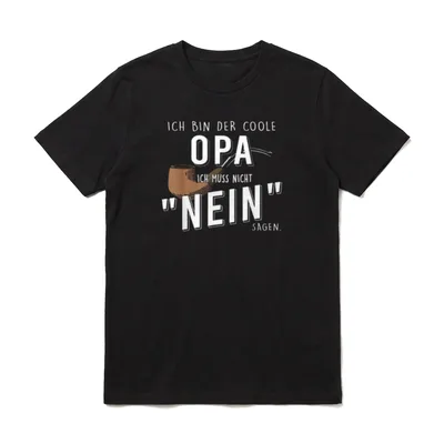Opa Großvater Enkel Enkelin T-Shirt – Opa Spruch mit Rauche und Text Ich bin der coole Opa – Klassisches T-Shirt in Schwarz
