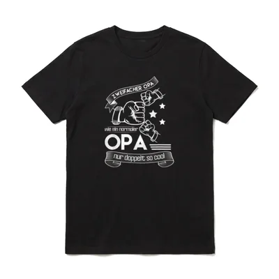 Zweifacher Opa Werde Grandpa T-Shirt – Klassisches T-Shirt in Schwarz
