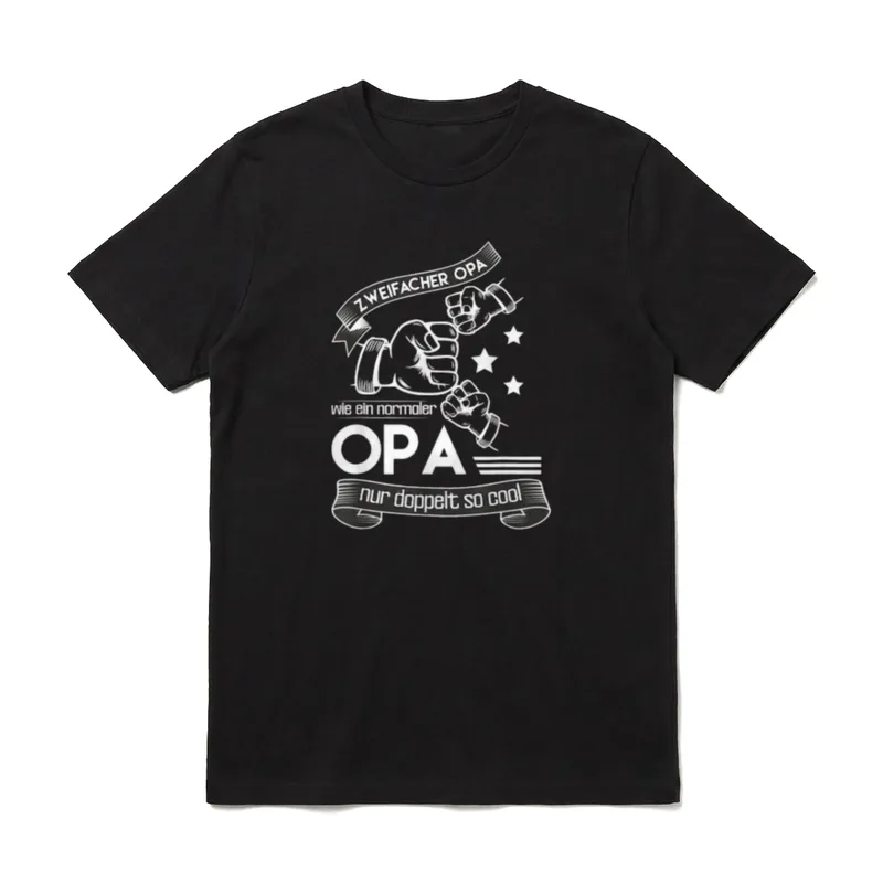 Zweifacher Opa Werde Grandpa T-Shirt – Klassisches T-Shirt in Schwarz