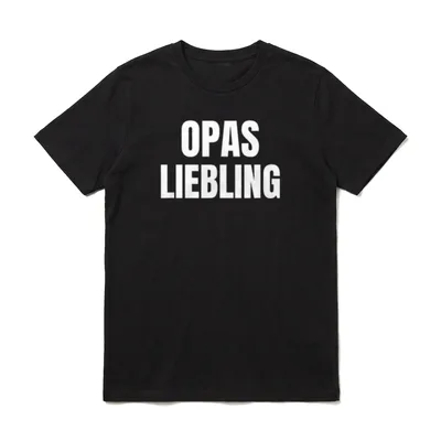 Opas Liebling Enkel Enkelin T-Shirt – Weißer Schriftzug OPAS LIEBLING – Klassisches T-Shirt in Schwarz