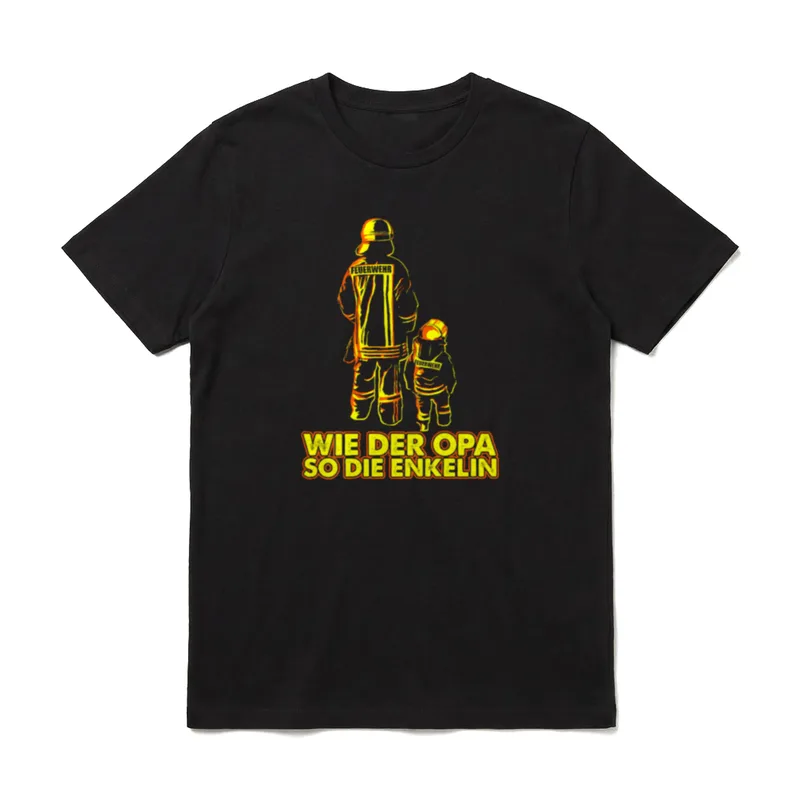 Feuerwehrmann Opa und Enkelin T-Shirt – Klassisches T-Shirt in Schwarz