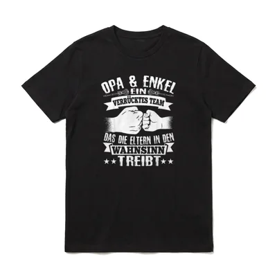 Stolzer Opa und Enkel T-Shirt – Opa und Enkel Fäusteknopf Verrücktes Team Wahnsinn Spruch – Klassisches T-Shirt in Schwarz