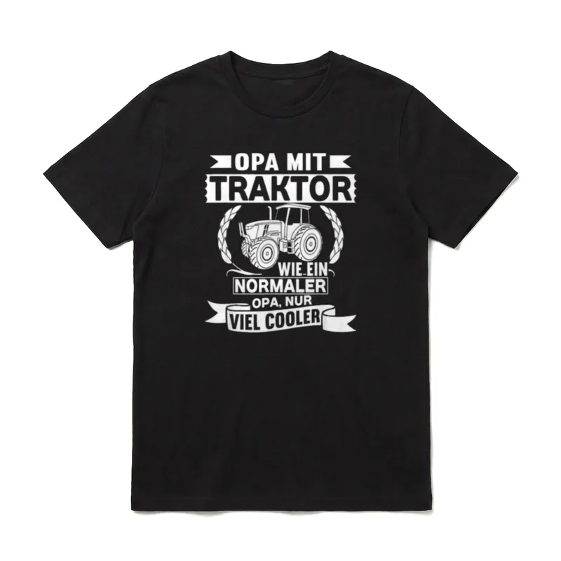 Opa mit Traktor Werde T-Shirt – Klassisches T-Shirt in Schwarz