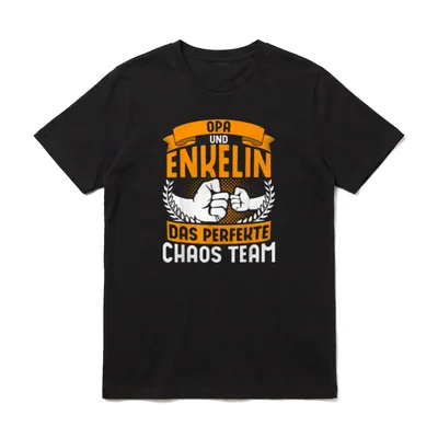 Opa Und Enkelin T-Shirt – Opa und Enkelin, das perfekte Chaos Team, Fauststoß-Grafik – Klassisches T-Shirt in Schwarz