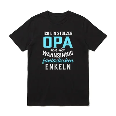 Stolzer Opa von vier T-Shirt – Klassisches T-Shirt in Schwarz