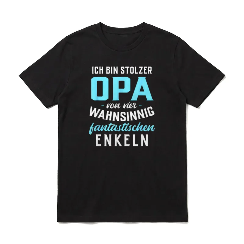 Stolzer Opa von vier T-Shirt – Klassisches T-Shirt in Schwarz