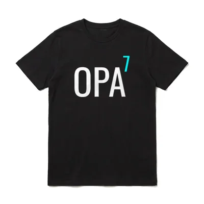 Opa hoch 7 Mathematik-Design T-Shirt – Schriftzug OPA mit hochgestellter türkiser 7 – Klassisches T-Shirt in Schwarz