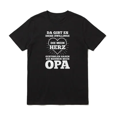 Opa Zwillinge Enkel Großvater T-Shirt – Klassisches T-Shirt in Schwarz