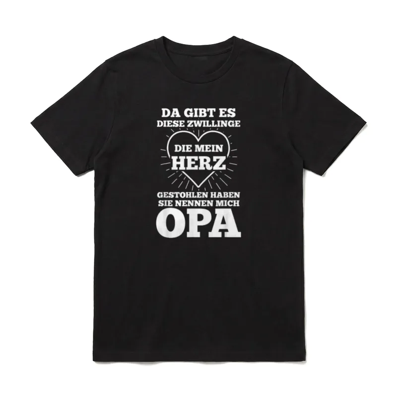 Opa Zwillinge Enkel Großvater T-Shirt – Klassisches T-Shirt in Schwarz