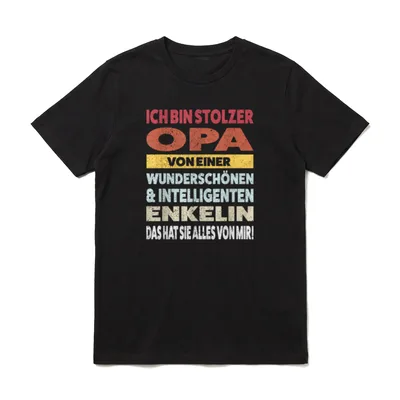 Stolzer Opa von einer Enkelin T-Shirt – Klassisches T-Shirt in Schwarz