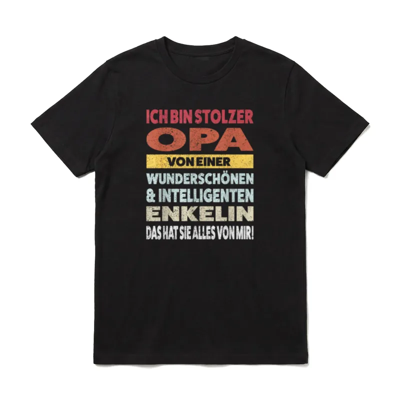 Stolzer Opa von einer Enkelin T-Shirt – Klassisches T-Shirt in Schwarz