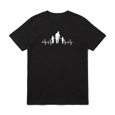 Opa von zwei Enkel Herzschlag T-Shirt – Klassisches T-Shirt in Schwarz