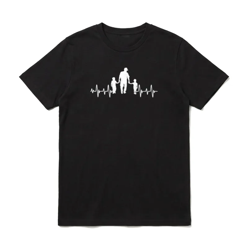 Opa von zwei Enkel Herzschlag T-Shirt – Klassisches T-Shirt in Schwarz