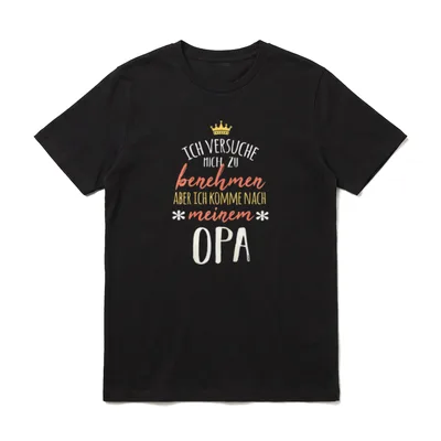 Ich versuche mich Opa & Enkel T-Shirt – Klassisches T-Shirt in Schwarz