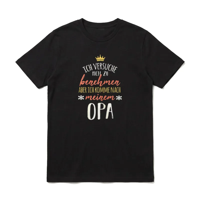 Ich versuche mich Opa & Enkel T-Shirt – Klassisches T-Shirt in Schwarz