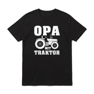 Opa mit Traktor T-Shirt – Klassisches T-Shirt in Schwarz