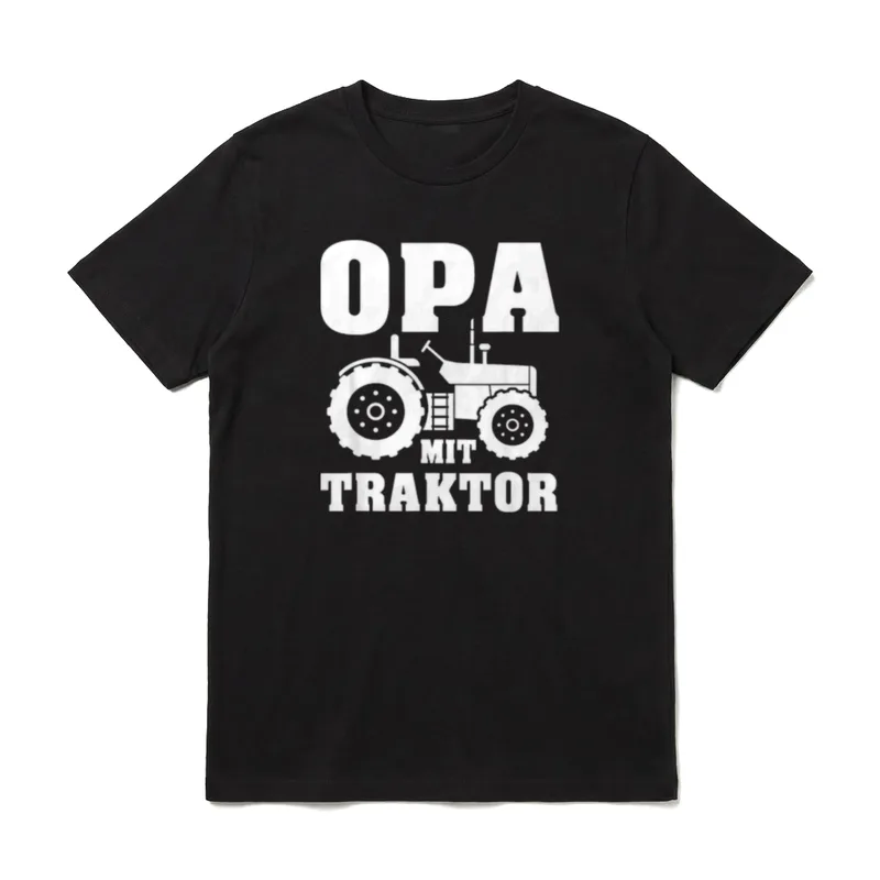 Opa mit Traktor T-Shirt – Klassisches T-Shirt in Schwarz