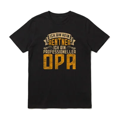 Vintage Ich Bin Kein T-Shirt – Ich bin kein Rentner, ich bin professioneller Opa – Klassisches T-Shirt in Schwarz