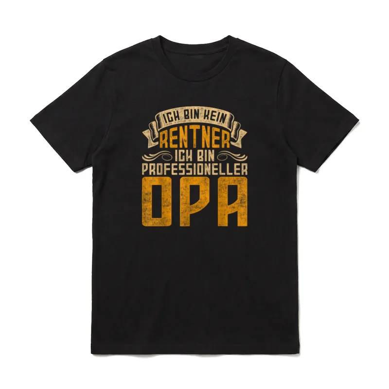 Vintage Ich Bin Kein T-Shirt – Ich bin kein Rentner, ich bin professioneller Opa – Klassisches T-Shirt in Schwarz