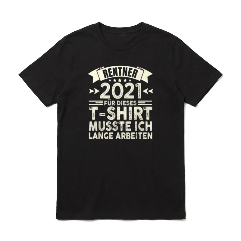 Rente 2021 Opa Rentner T-Shirt – Rentner 2021 Spruch T-Shirt Musste ich lange arbeiten – Klassisches T-Shirt in Schwarz