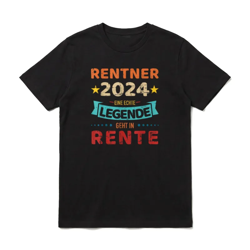 Rentner 2024 Legende geht T-Shirt – Schriftzug Rentner 2024 eine echte Legende geht in Rente – Klassisches T-Shirt in Schwarz
