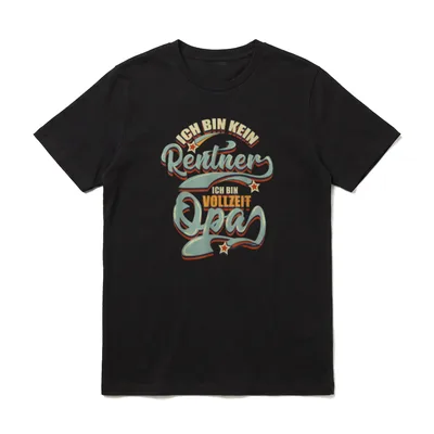 Kein Rentner Vollzeit Opa T-Shirt – Klassisches T-Shirt in Schwarz
